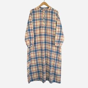 L.L. Bean Scotch Plaid Flannel Cotton Nightgown Vintage 1990s XL